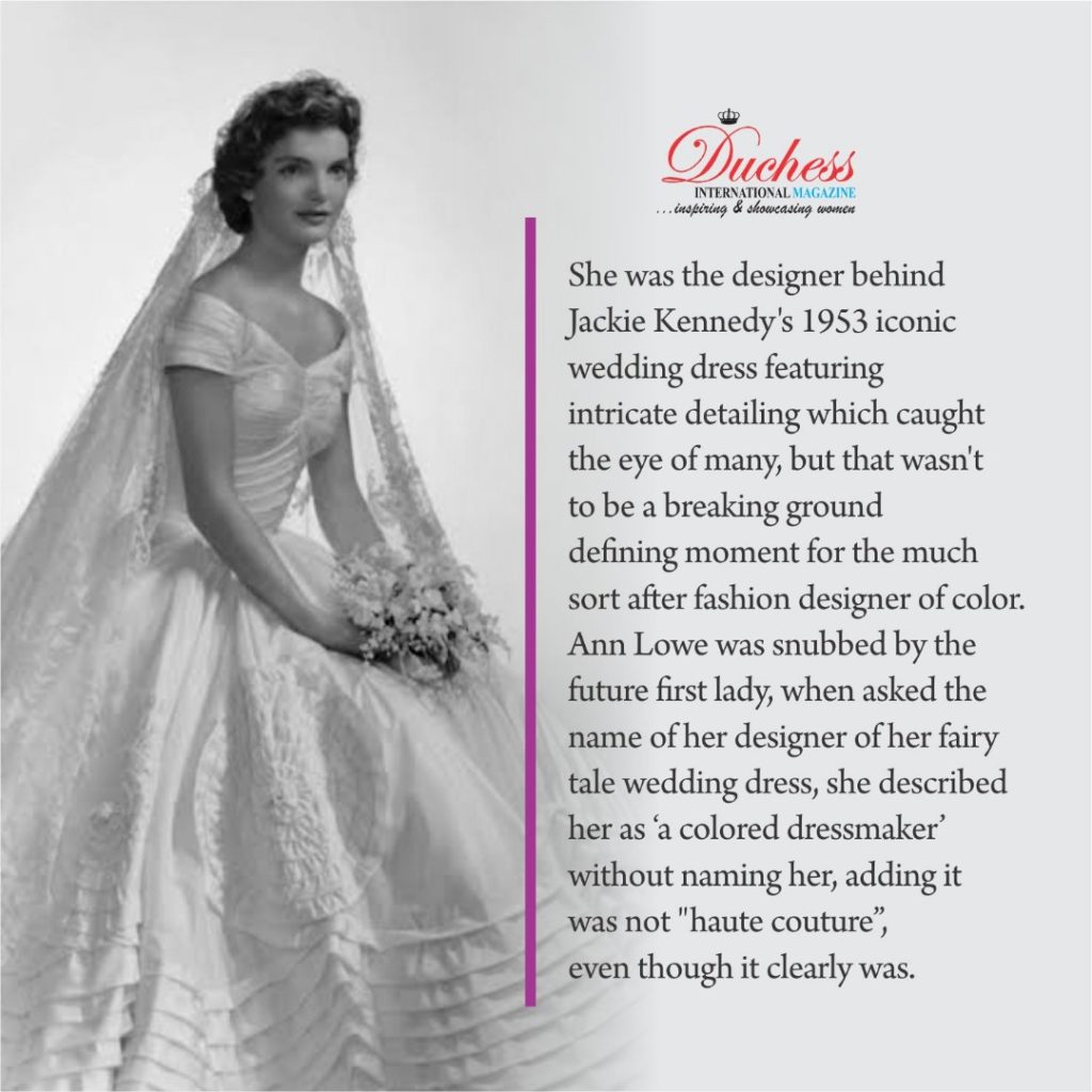Ann Lowe: First Black Designer Who Designed Jackie Kennedy's iconic wedding dress