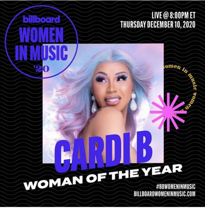 Cardi B Billboard's 2020 Women of the year In Music 