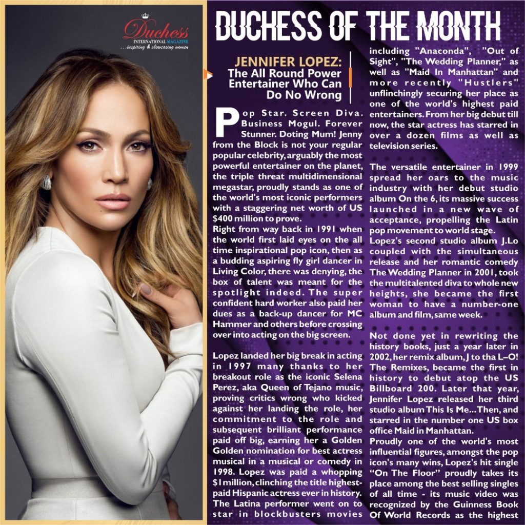 Jennifer Lopez: Duchess' Power Woman
