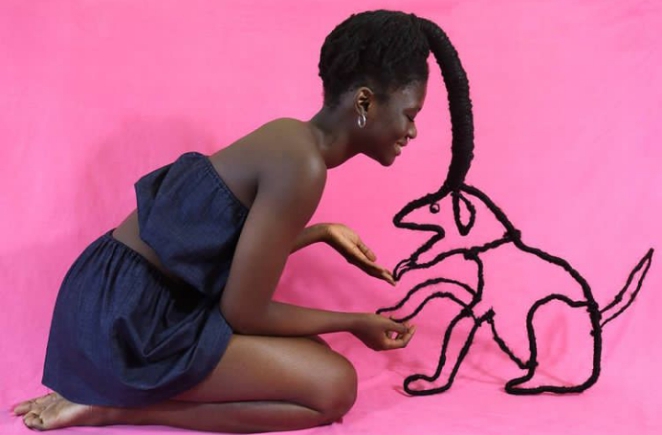 Laetitia Ky uses hair to create art