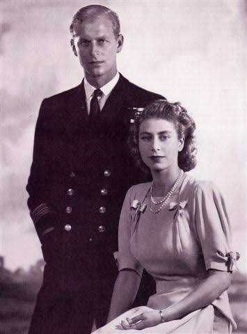  A young Prince Philip and Queen Elizabeth