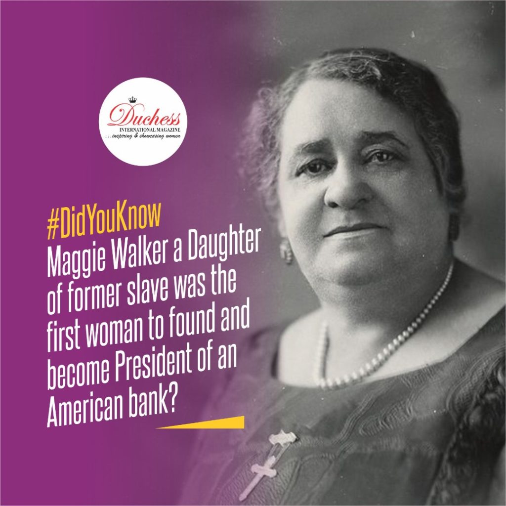 #DidYouKnow Maggie Walker a Daughter of former slave was the first woman to found and become President of an American bank?
