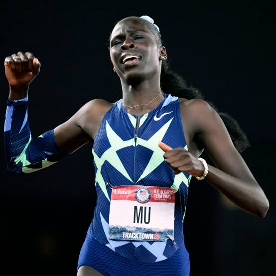 Trenton's two-time Olympic gold medalist Athing Mu set a new American record when she won the 800 meters in a time of 1:55.04 at the Prefontaine Classic at Hayward Field in Eugene, Oregon on Saturday.