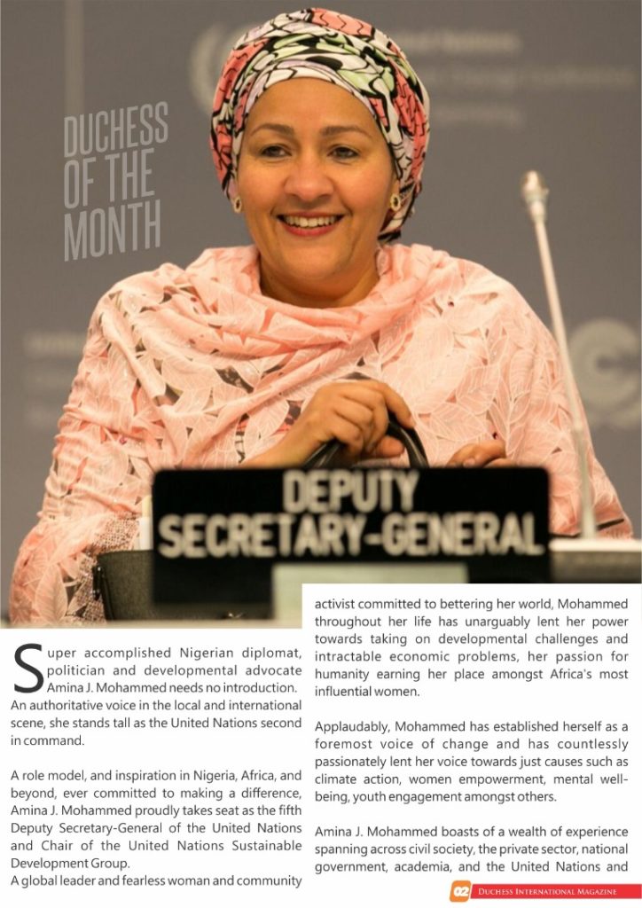 Deputy Secretary-General United Nations, Amina J. Mohammed #DuchessOfTheMonth
