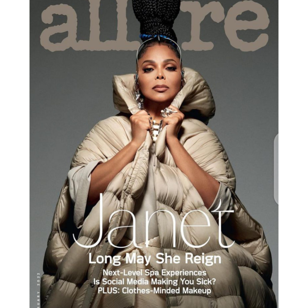 Janet Jackson covers Allure Magazine February 2022 issue