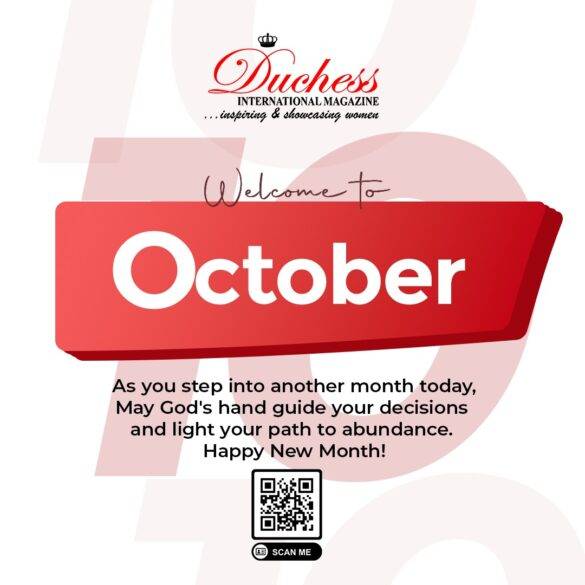 Happy New Month October greeting graphic - Duchess Magazine
